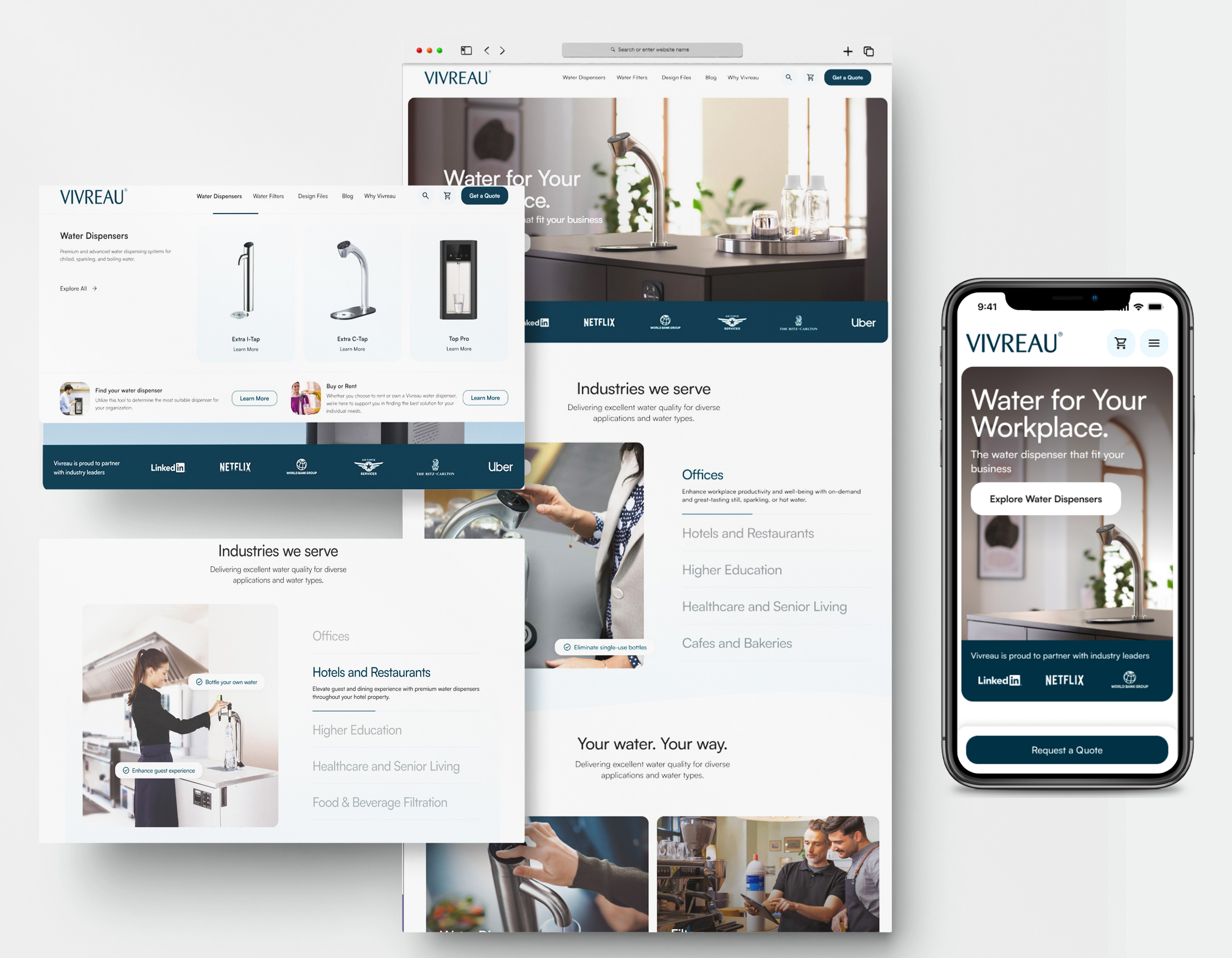 Vivreau website mockup