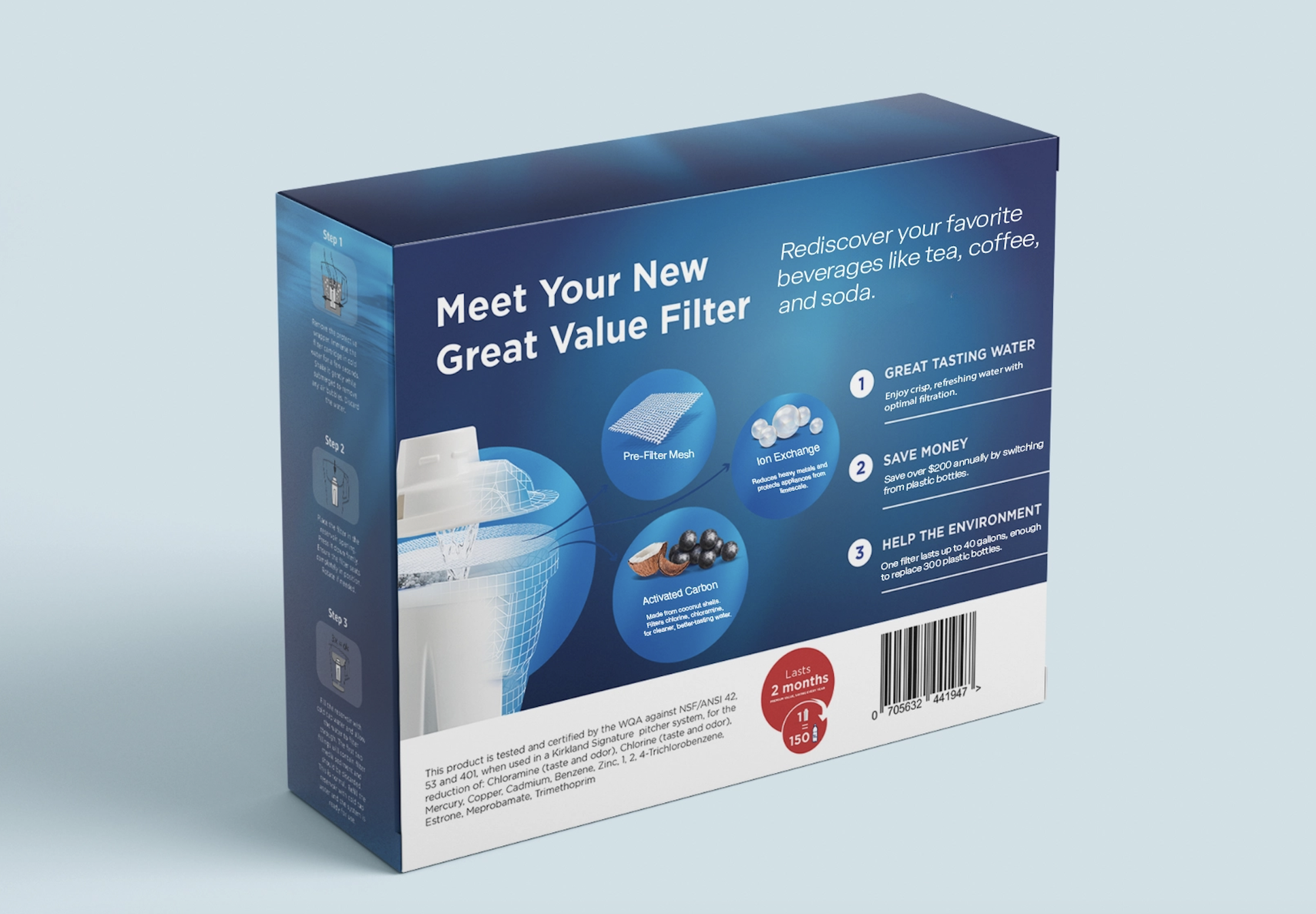 New packaging back panel